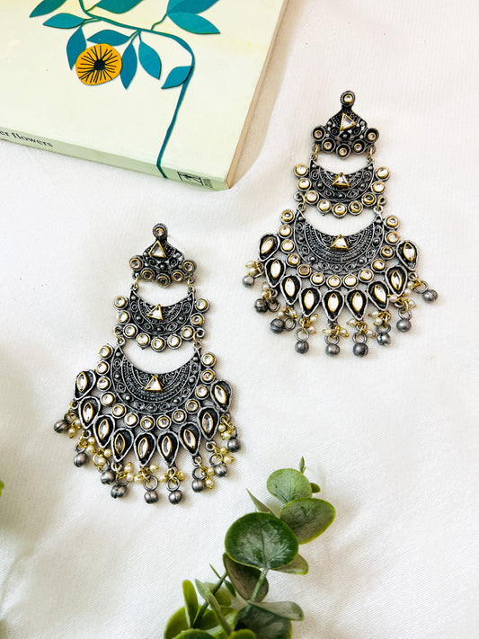 Kundan Studded ChandBali Earrings